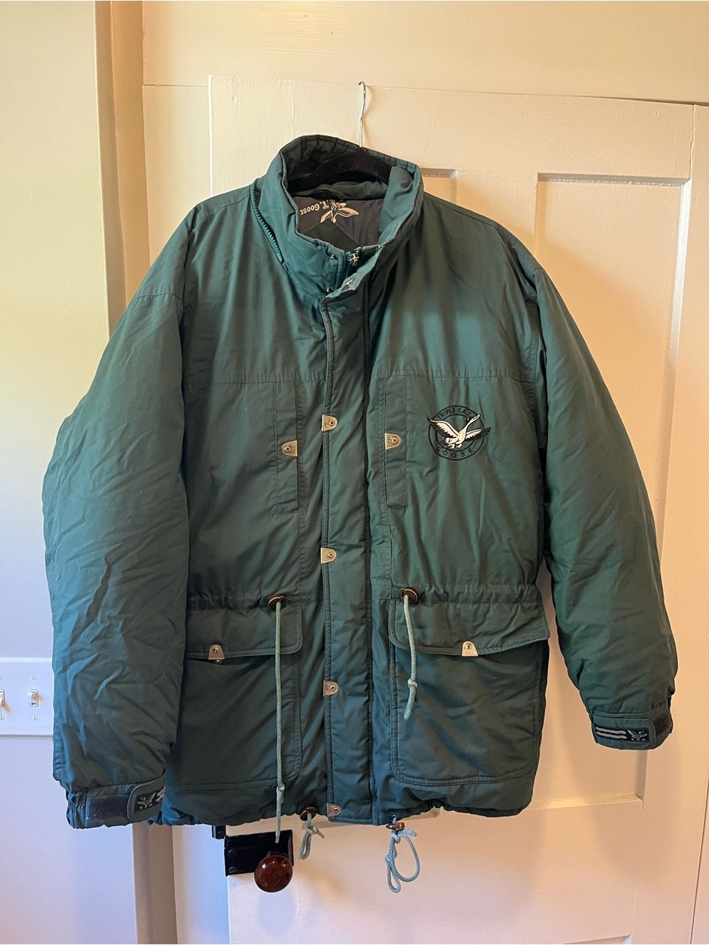Vintage Triple FAT F.A.T. Goose Green Down Utility Parka Field Jacket Large